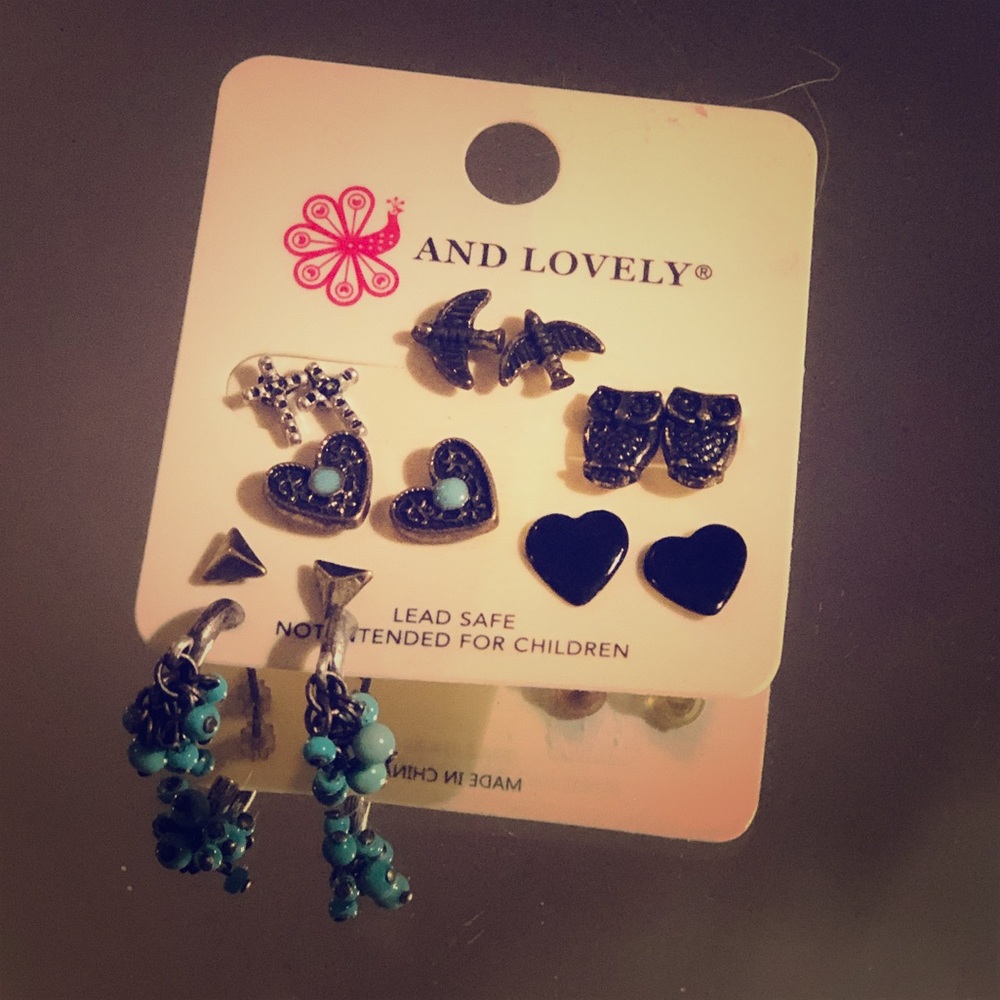 boho earring set of 7